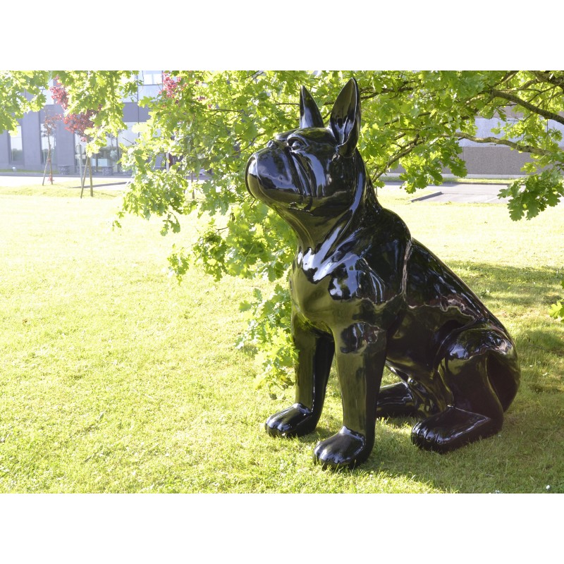 Statue d'extérieur XXL chien outdoor noir H.160 cm EMOTION