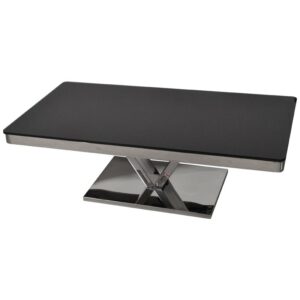 table basse design verre et metal