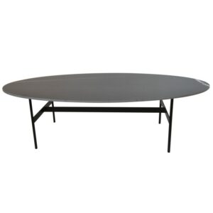 Table basse design plateau ovale en céramique et pieds métal noir – SKYROS