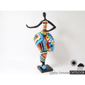 statue deco femme courbes couleurs motifs exterieur interieur