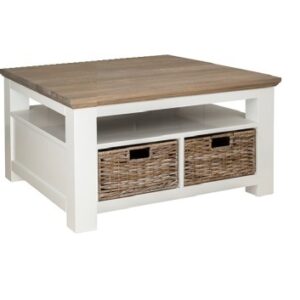 table basse bois osier