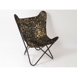 fauteuil noir or
