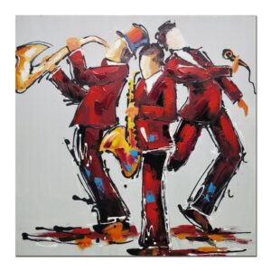 tableau-peinture-groupe-de-musique-musicien-couleurs-rouge-jaune-cadeau-deco