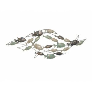 Décoration murale poissons en métal esprit bord de mer L.119cm – BANC DE POISSONS