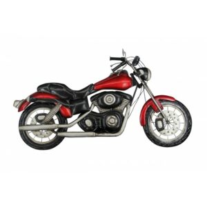 Décoration murale métal moto rouge, noir L.70cm – MOTO