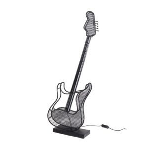 Lampe guitare a led en metal noir.