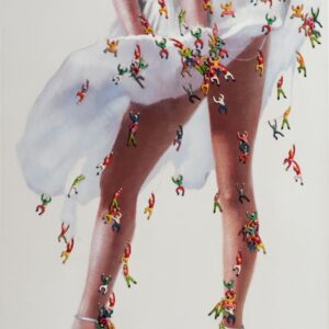 Tableau peinture sur toile robe dans le vent effet 3D 90x140cm – DRESS BLOWING IN THE WIND