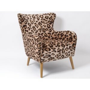 Fauteuil LEOPARDO en tissu motif imprime leopard.