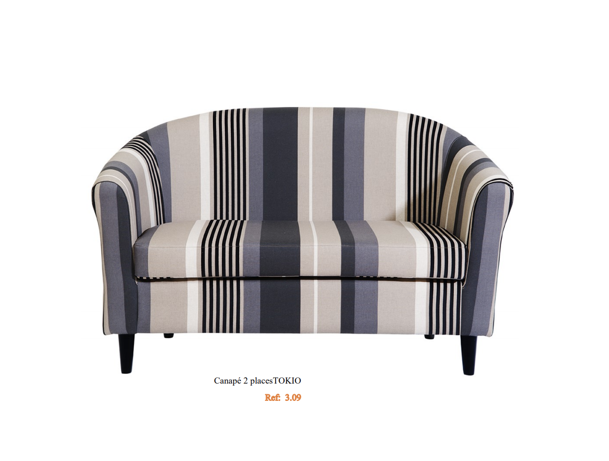 Canapé moderne 2 places tissu au choix design ALC TOKIO