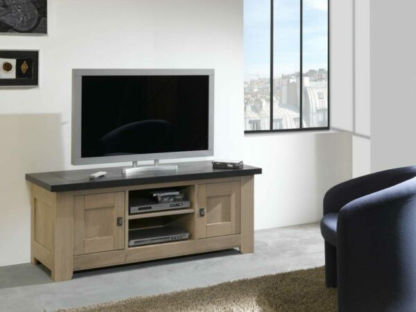 Grand meuble TV de qualité bois chêne massif meubles gibaud