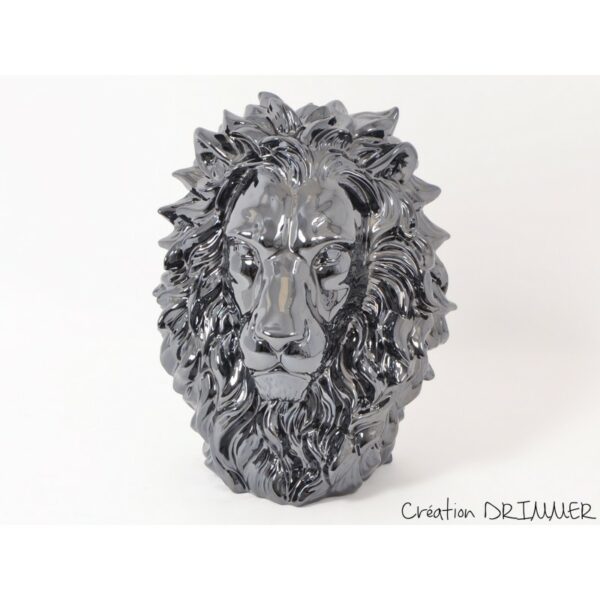 deco tete de lion grise