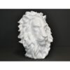 Statue deco animale tete de lion king ceramique blanc nacre