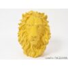 Statue tete de lion ceramique jaune moutarde