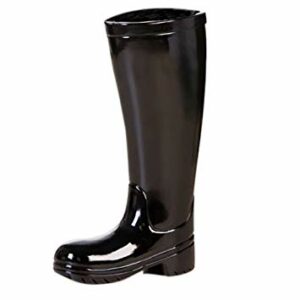 Porte-parapluies botte en ceramique noire