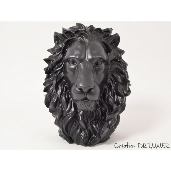 decoration tete de lion king noir