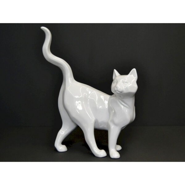 statue chat blanc