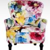 fauteuil moderne tissu fleurs