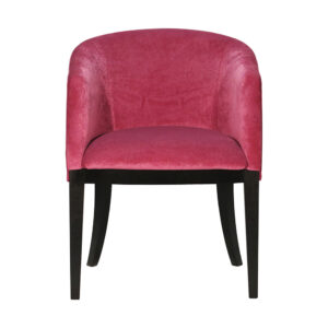 petit fauteuil rose pieds noirs