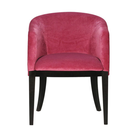 petit fauteuil rose pieds noirs