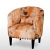 fauteuil tissu motif rouille
