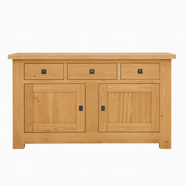 Bahut 2 portes battantes et 3 tiroirs 100% chêne massif fabriqué par les ateliers de langres en France