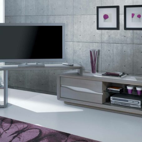 Meuble TV avec support bois et céramique
