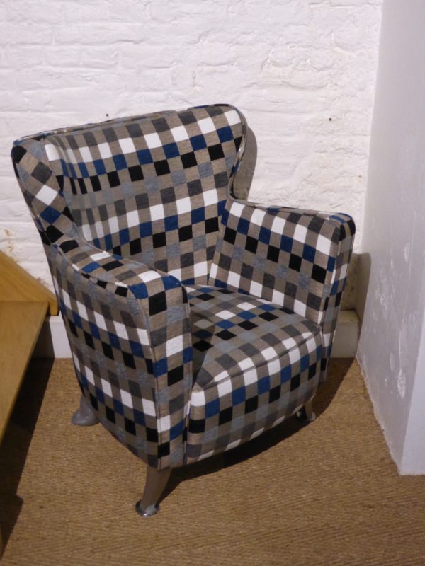 fauteuil moderne tissu gris