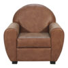 Fauteuil CLUB en simili cuir marron