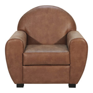 Fauteuil CLUB en simili cuir marron