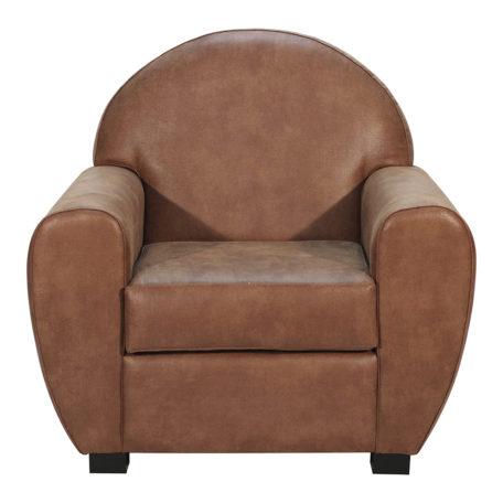 Fauteuil CLUB en simili cuir marron