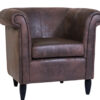 Fauteuil LAURA tapissé dans un tissu microfibre marron