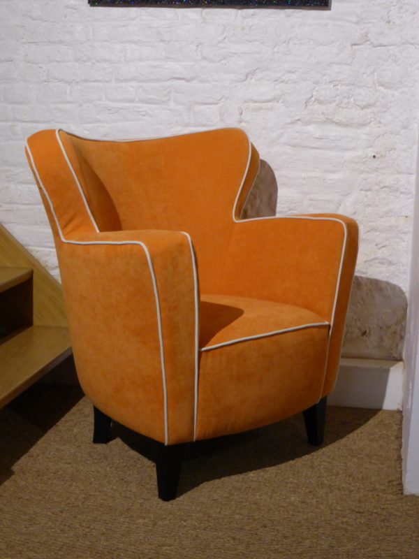 fauteuil tissu orange