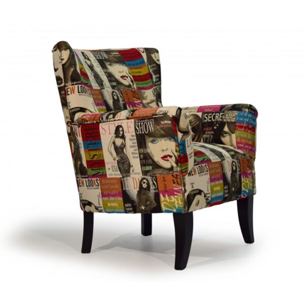 fauteuil original en tissu motifs avec couleurs