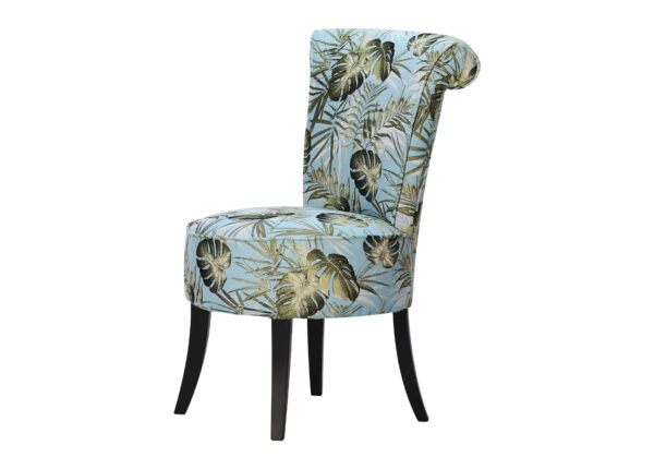 chaise fauteuil tissu bleu