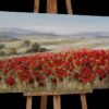 Tableau peint main PAYSAGE ET COQUELICOTS