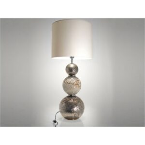 Lampe verre soufflé 3 boules gris - blanc