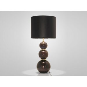 Lampe VOLCANIQUE 3 boules en verre marron et or