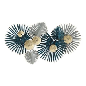 déco mur bleu or gris