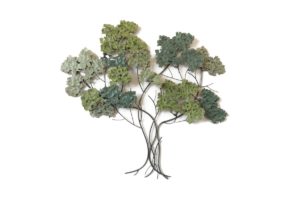 sculpture-decoration-murale-arbre-feuillages-bonsai-couleur-vert