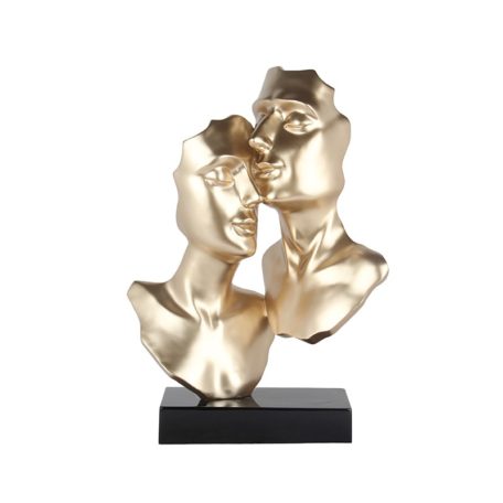 statue-deco-couple-homme-femme-champagne-dore-or-socle-noir-tenerezza-boisetdeco