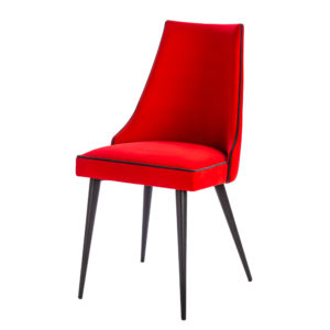 chaise tissu rouge