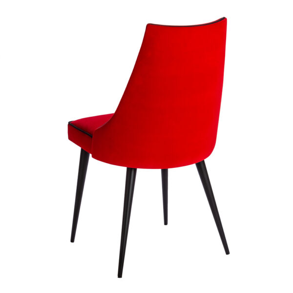 chaise tissu rouge noir