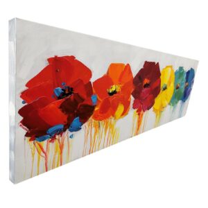Tableau peinture sur toile FLEURS ARC-EN-CIEL