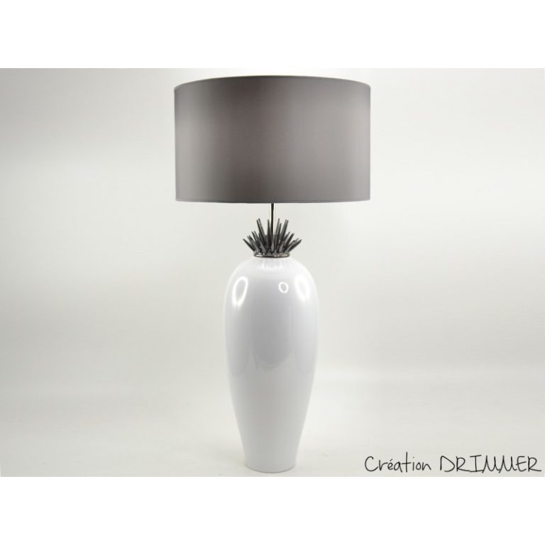 Lampe de salon en céramique blanc cassé en 40x40x73 cm | Maisons du Monde