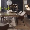 table pieds metal plateau bois