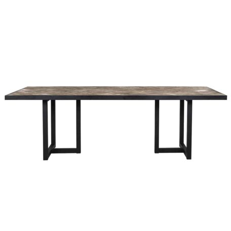 table industrielle chêne métal