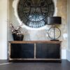 bahut industriel bois brut portes metal acier noir mat collection raffles richmond interiors