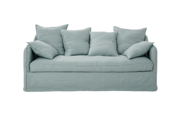canapé confortable bleu gris