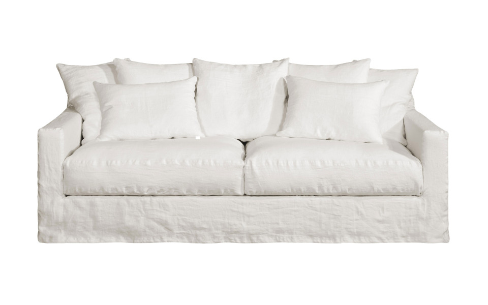 Canapé BIARRITZ en lin blanc