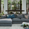 Canape d'angle CHAMONIX en tissu gris